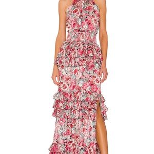 Floral Halter Maxi Dress